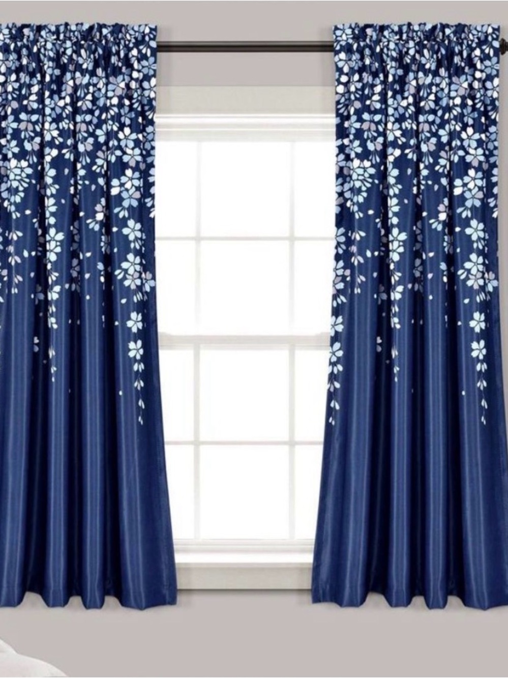 Lush Decor Light Filtering Curtains “Weeping Flower” Pattern